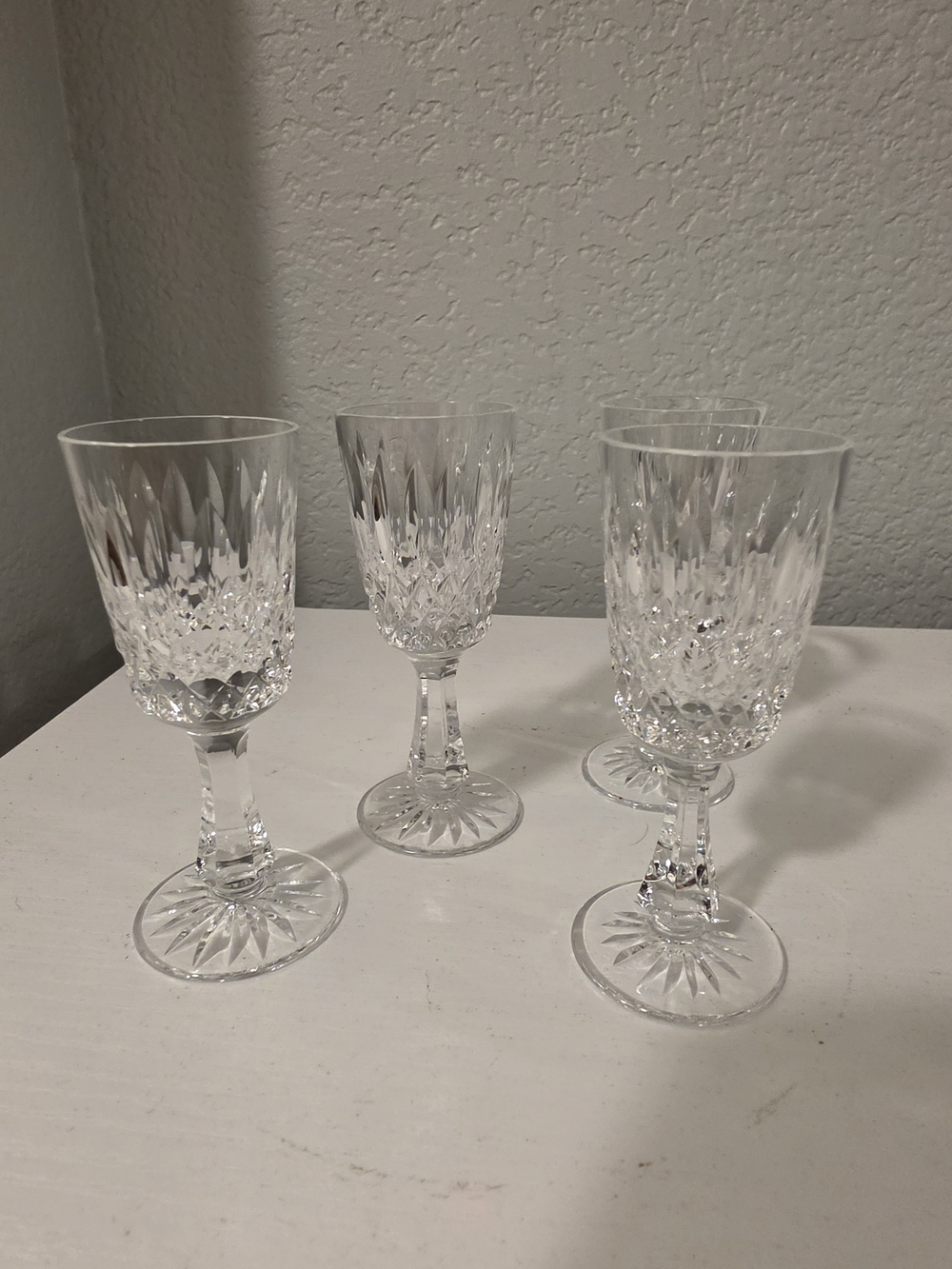 Clear Crystal-Cut Liqueur Glasses - Set of 4